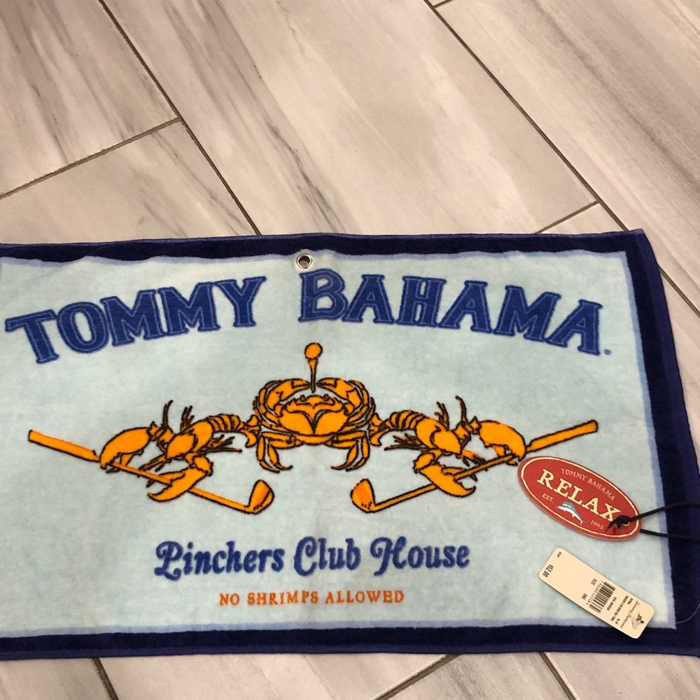 Tommy Bahama Light Blue golf towel New with tags